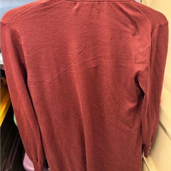 NEW Pointelle Women's Sz S Burgundy 3/4 length Cardigan Sweater Jacket - Picture 8 of 11
